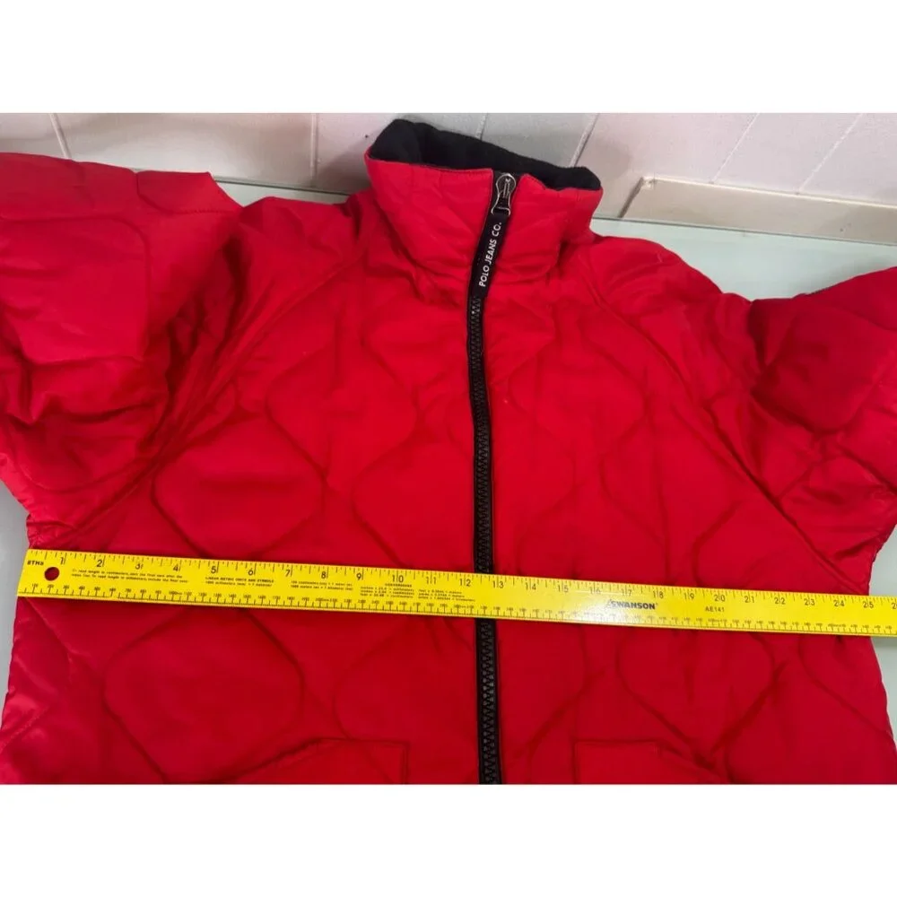 Vintage Polo Jeans Ralph Lauren Quilted Jacket Mens L Fleece Lined Full Zip Y2K - Picture 7 of 13